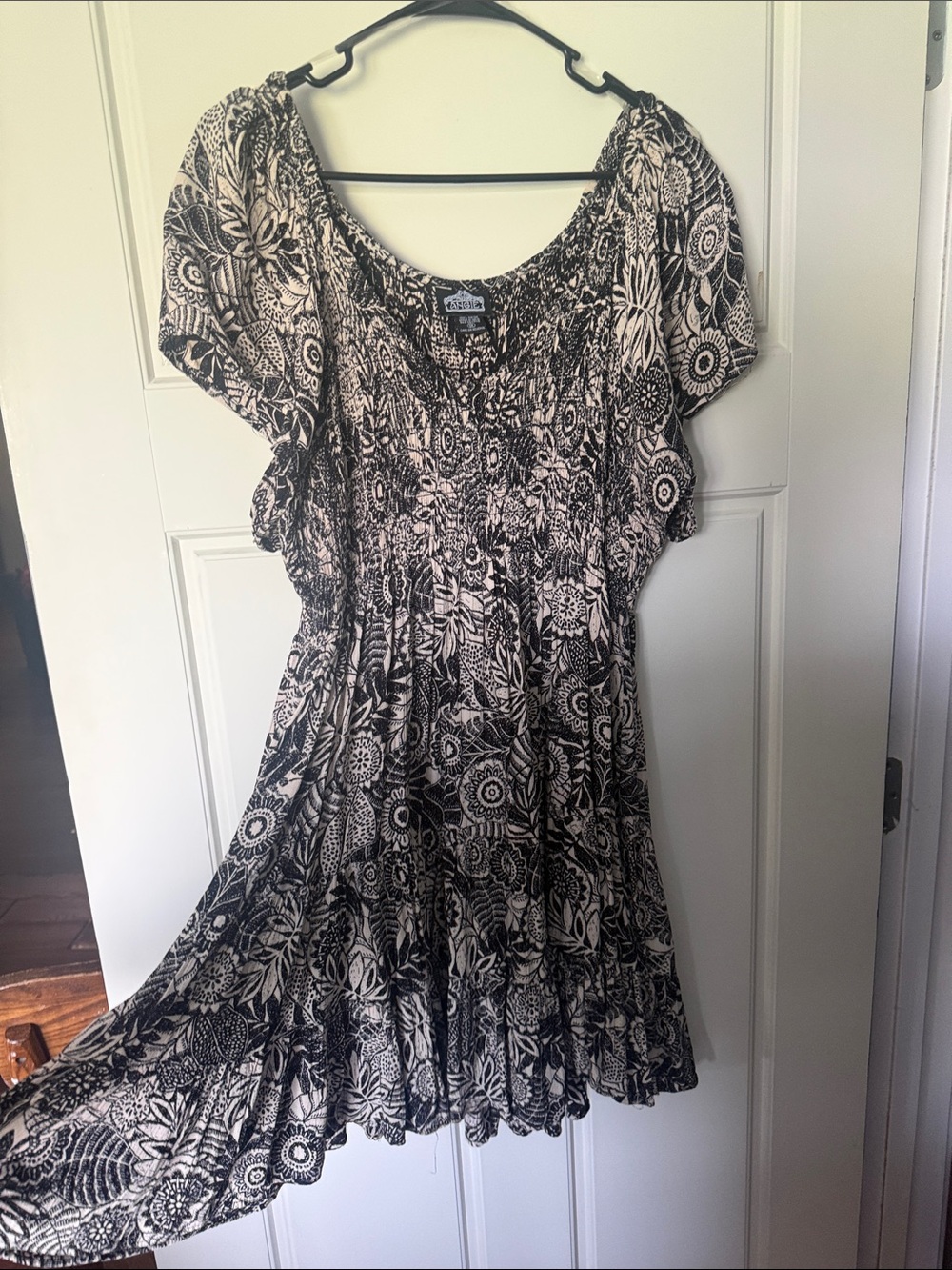 Angie Black and Off White Floral Mini Dress